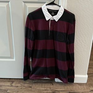 American Eagle long sleeved rugby style shirt